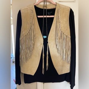 Scully split leather vest